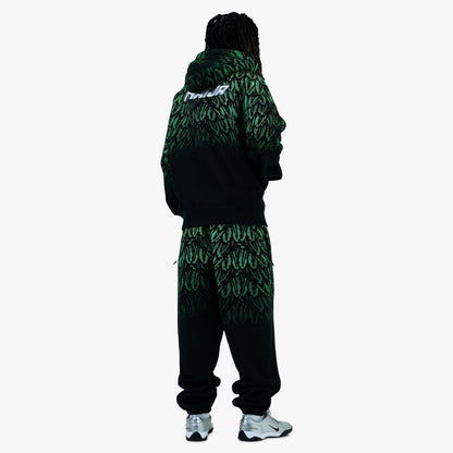 Nike x Nigeria x Slawn Pantalon en molleton Noir / Vert Poison - Blanc