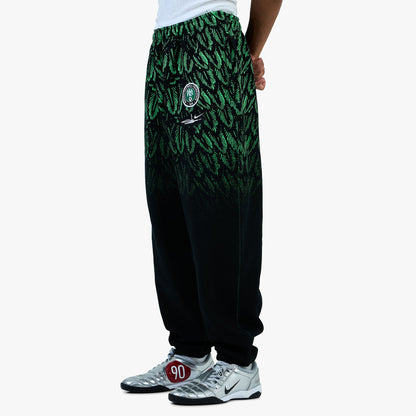 Nike x Nigeria x Slawn Pantalon en molleton Noir / Vert Poison - Blanc