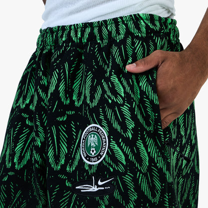 Nike x Nigeria x Slawn Pantalon en molleton Noir / Vert Poison - Blanc