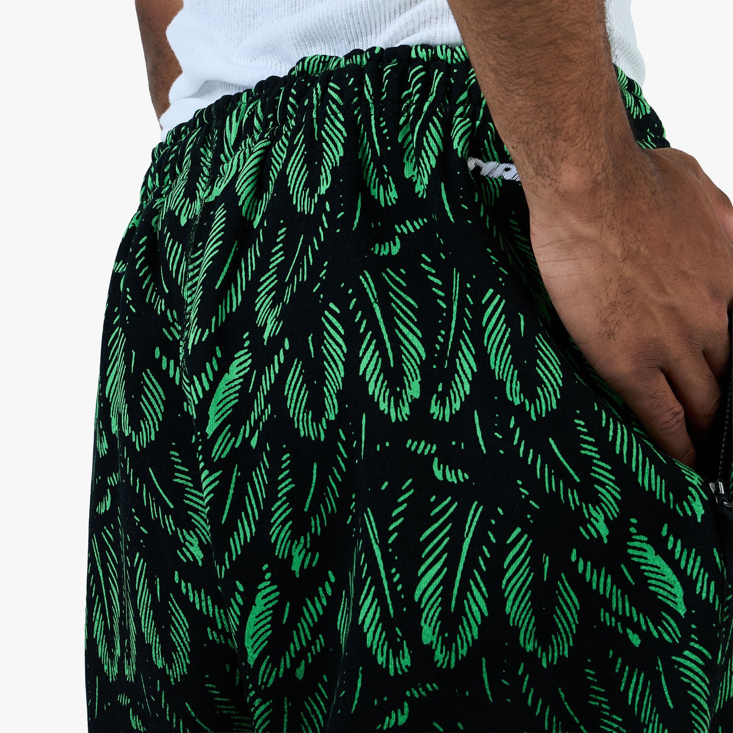 Nike x Nigeria x Slawn Pantalon en molleton Noir / Vert Poison - Blanc