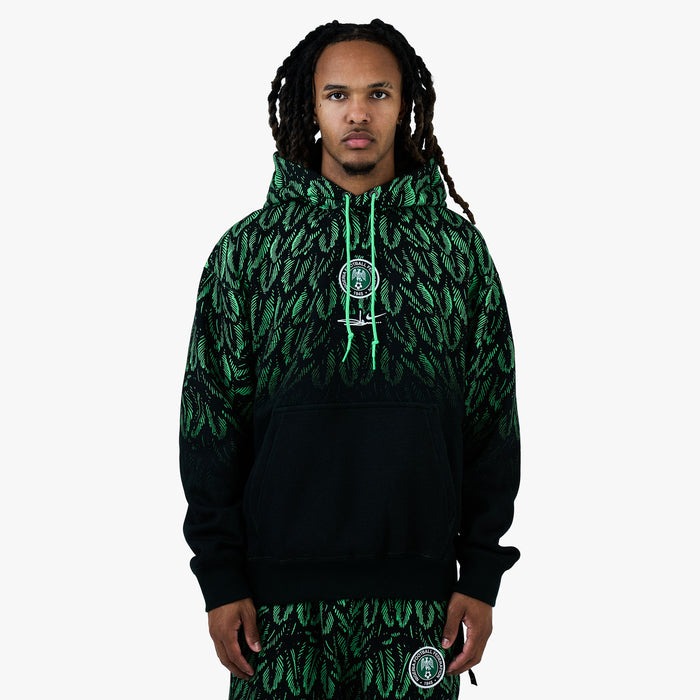 Nike x Nigeria x Slawn Hoodie molletonné à Capuche Noir / Vert Vif - Blanc 1