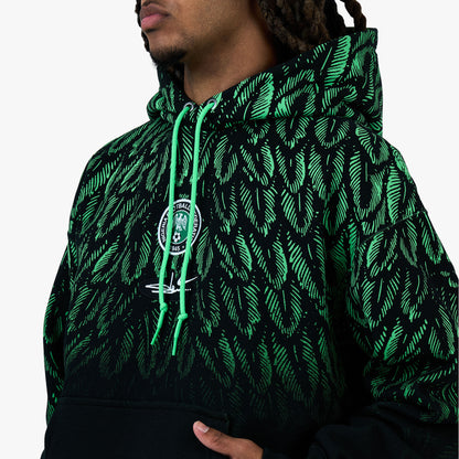 Nike x Nigeria x Slawn Hoodie molletonné à Capuche Noir / Vert Vif - Blanc