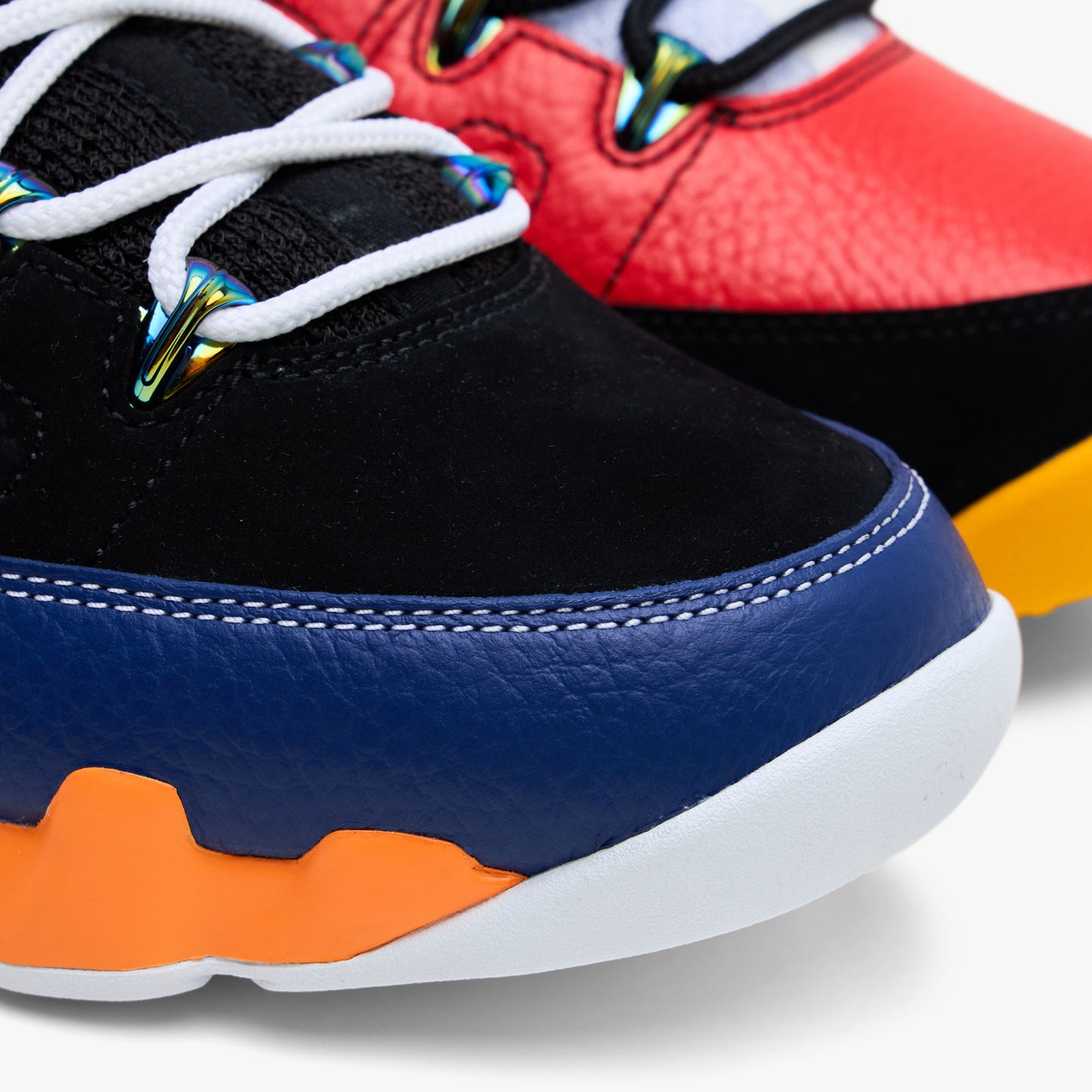 Jordan 9 Retro Low Noir / Rouge défi - Bleu royal profond