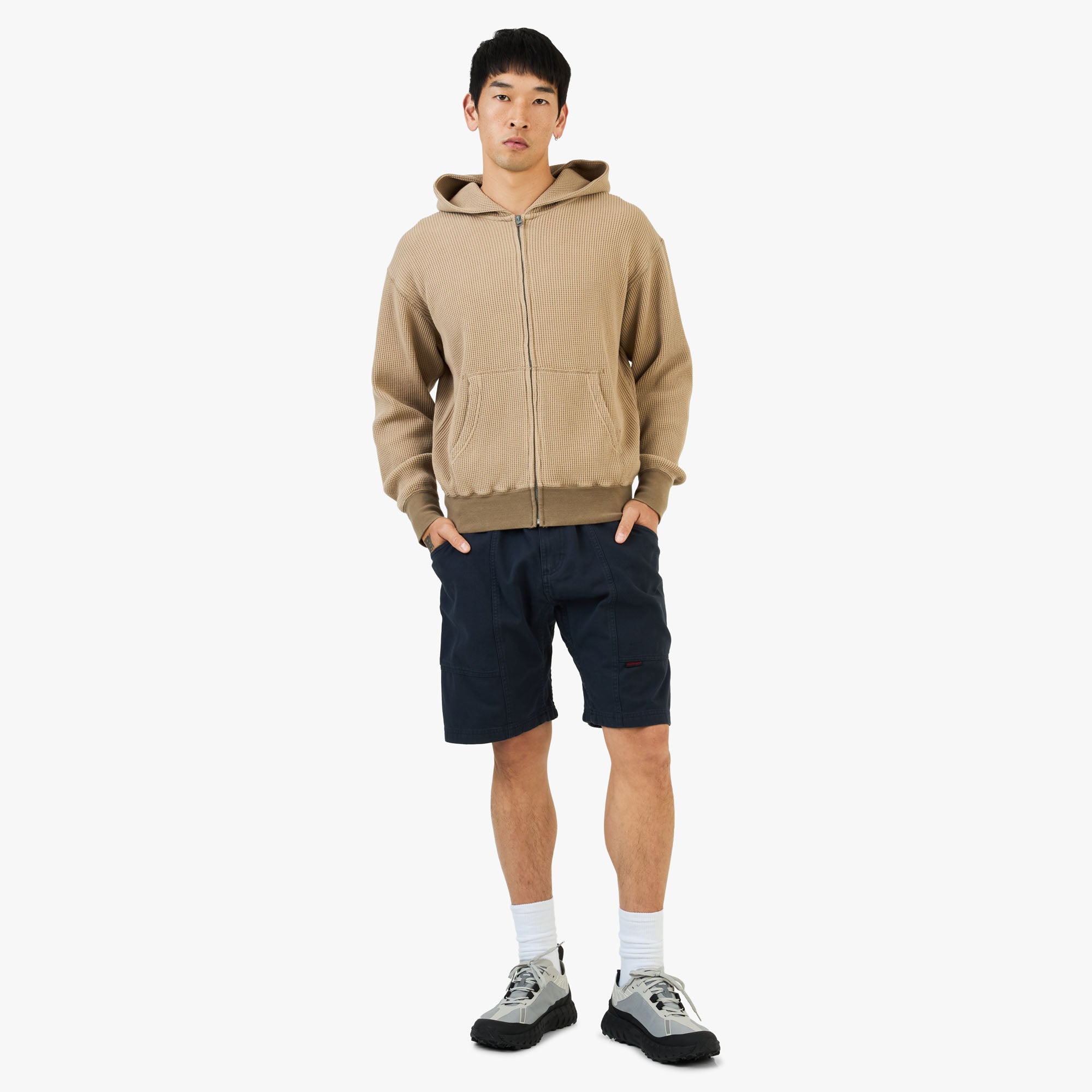 KHAKIS Waffle Full-Zip Hoodie / Tan | Livestock