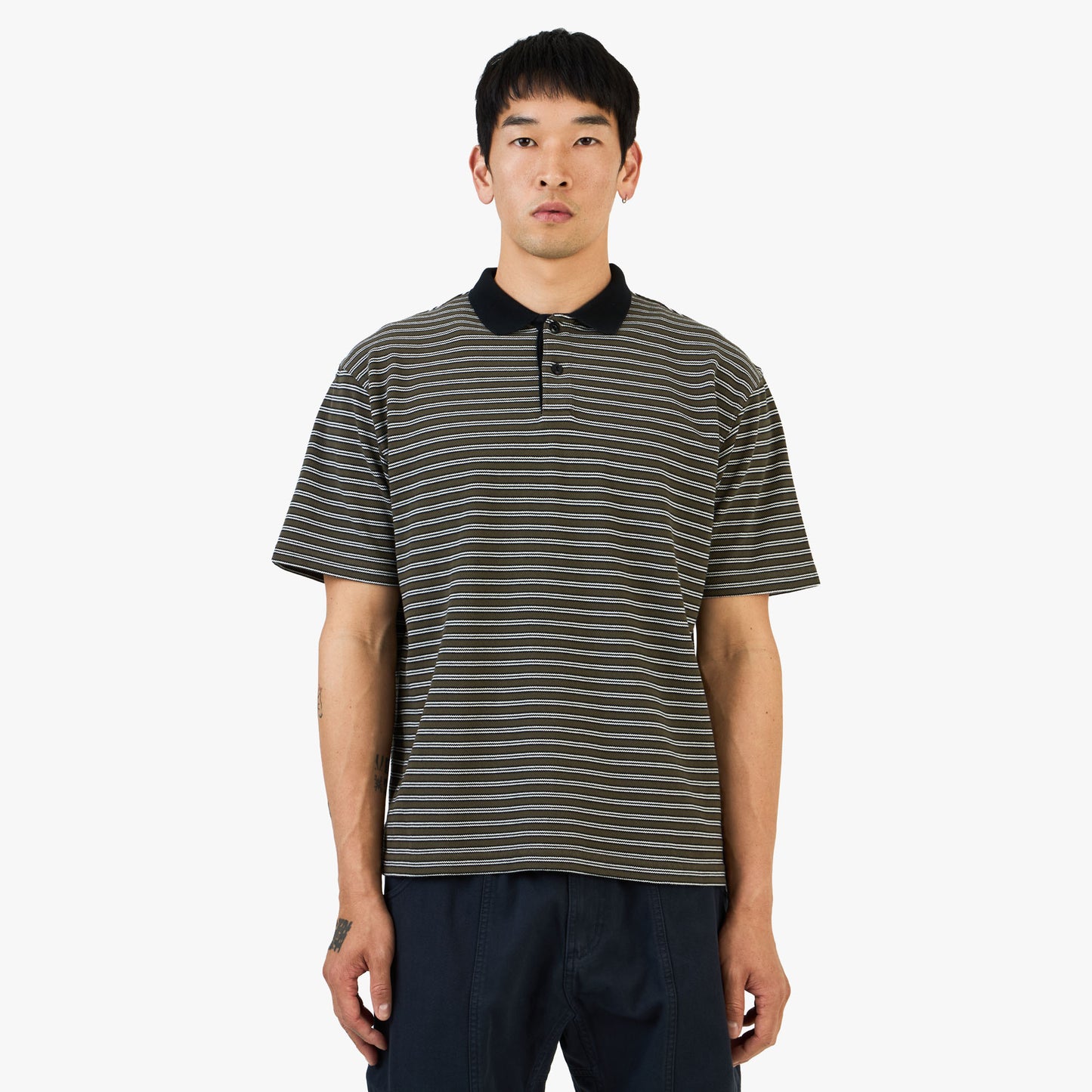 KHAKIS Stripe Shortsleeve Polo / Olive