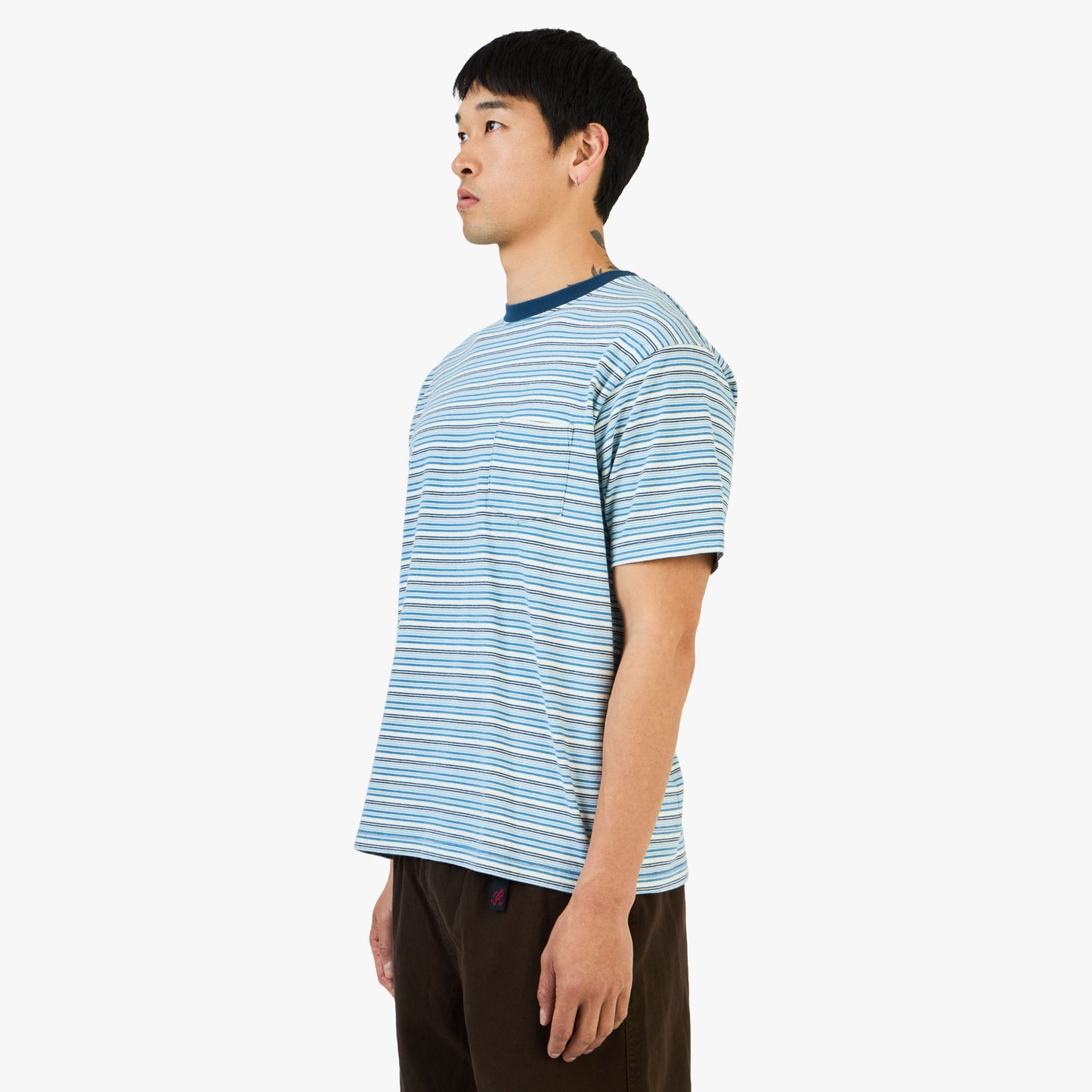 T-shirt Bords kaki / Bleu