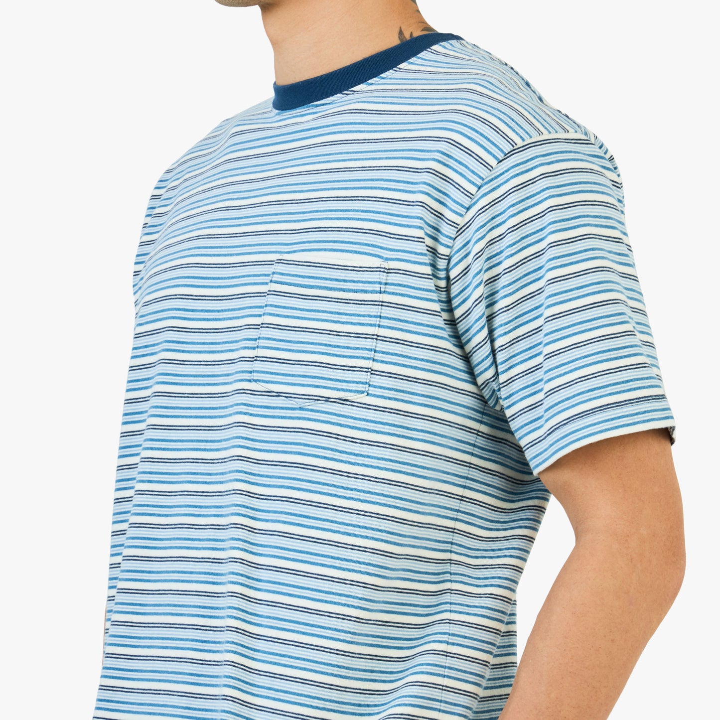 T-shirt Bords kaki / Bleu