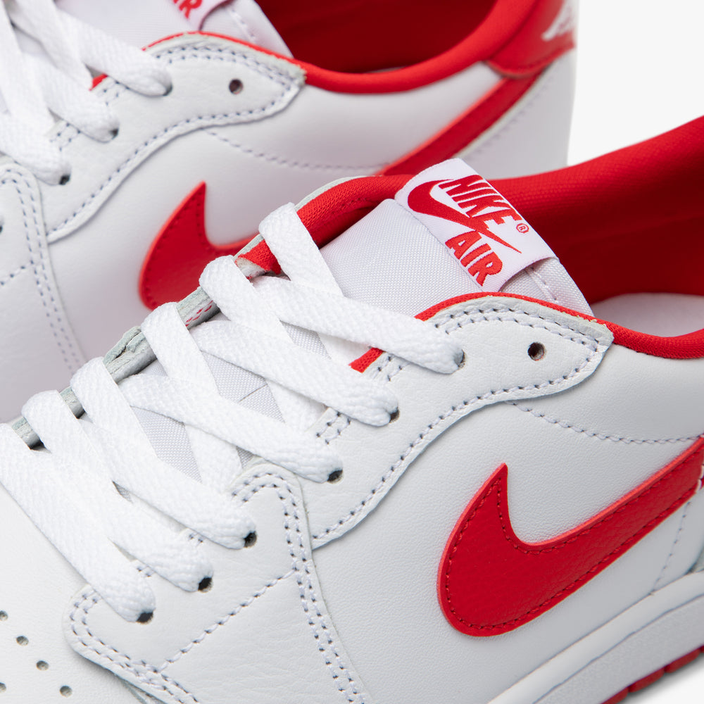 Jordan 1 Retro Low OG White / University Red - White