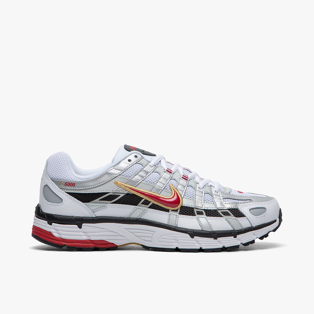 Nike P-6000 White / Varsity Red - Metallic Platinum – Livestock