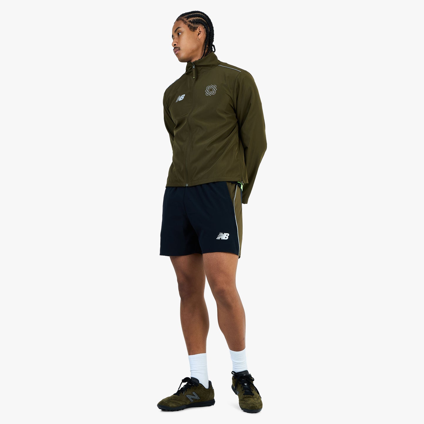 Short New Balance x Lack of Guidance Noir / Vert Militaire Foncé