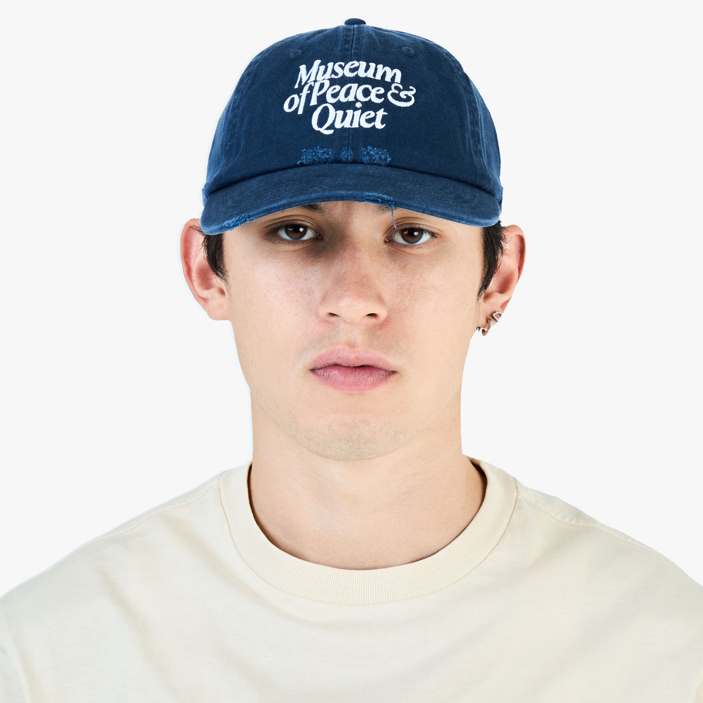 Museum of Peace and Quiet Mid Century Distressed Dad Hat / Navy