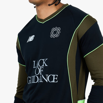 Maillot manches longues New Balance x Lack of Guidance Dark Military Green / Black - Neon