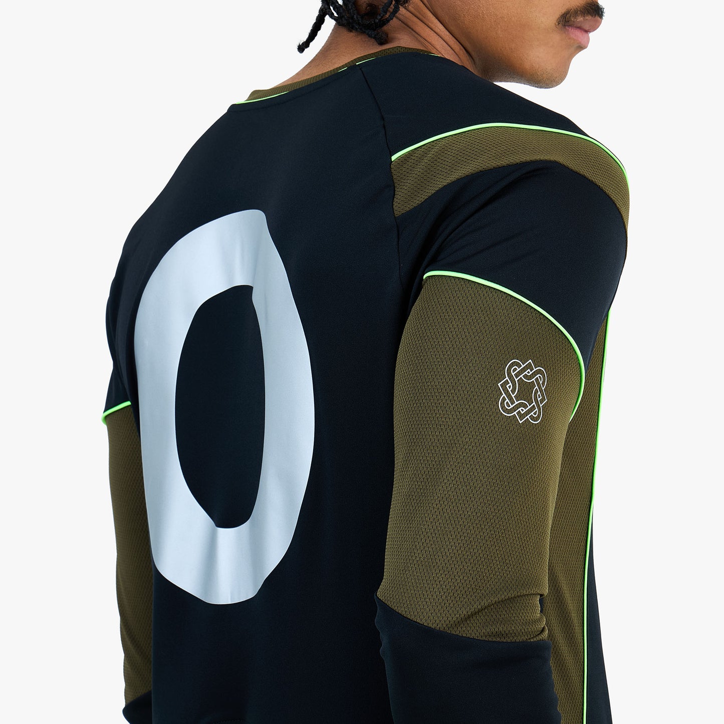 Maillot manches longues New Balance x Lack of Guidance Dark Military Green / Black - Neon