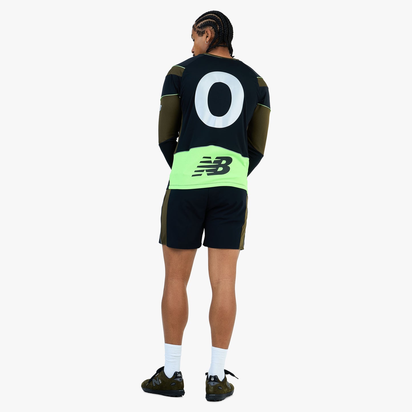 Maillot manches longues New Balance x Lack of Guidance Dark Military Green / Black - Neon