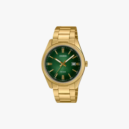 CASIO MTP1302PGC-3AV Gold / Green Sunburst Dial