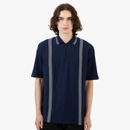 Polo Palmes Panel zippé / Marine