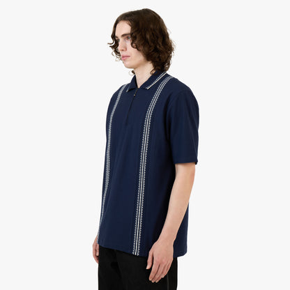 Polo Palmes Panel zippé / Marine