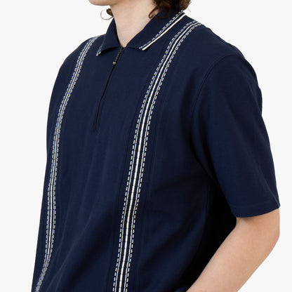 Polo Palmes Panel zippé / Marine