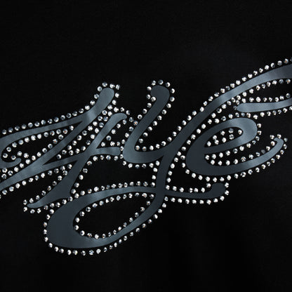 Sweat à capuche 4YE Signature orné de strass / Noir