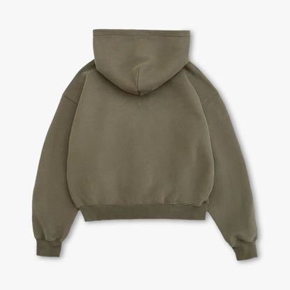 4YE Signature Rhinestone Hoodie Olive Green / Black
