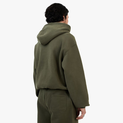 Sweat à capuche 4YE Signature orné de strass / Vert olive