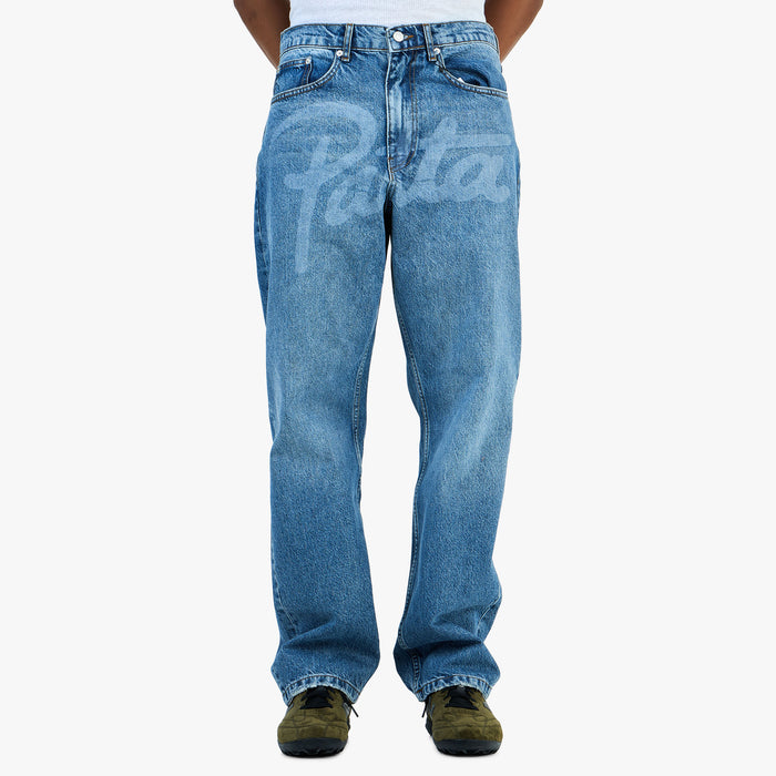 Patta Laserprint Whiskers Denim Pants / Light Blue Denim 1