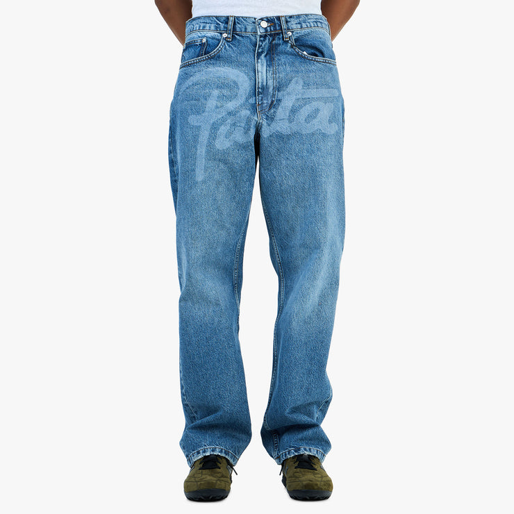 Patta Laserprint Whiskers Denim Pants / Light Blue Denim 1