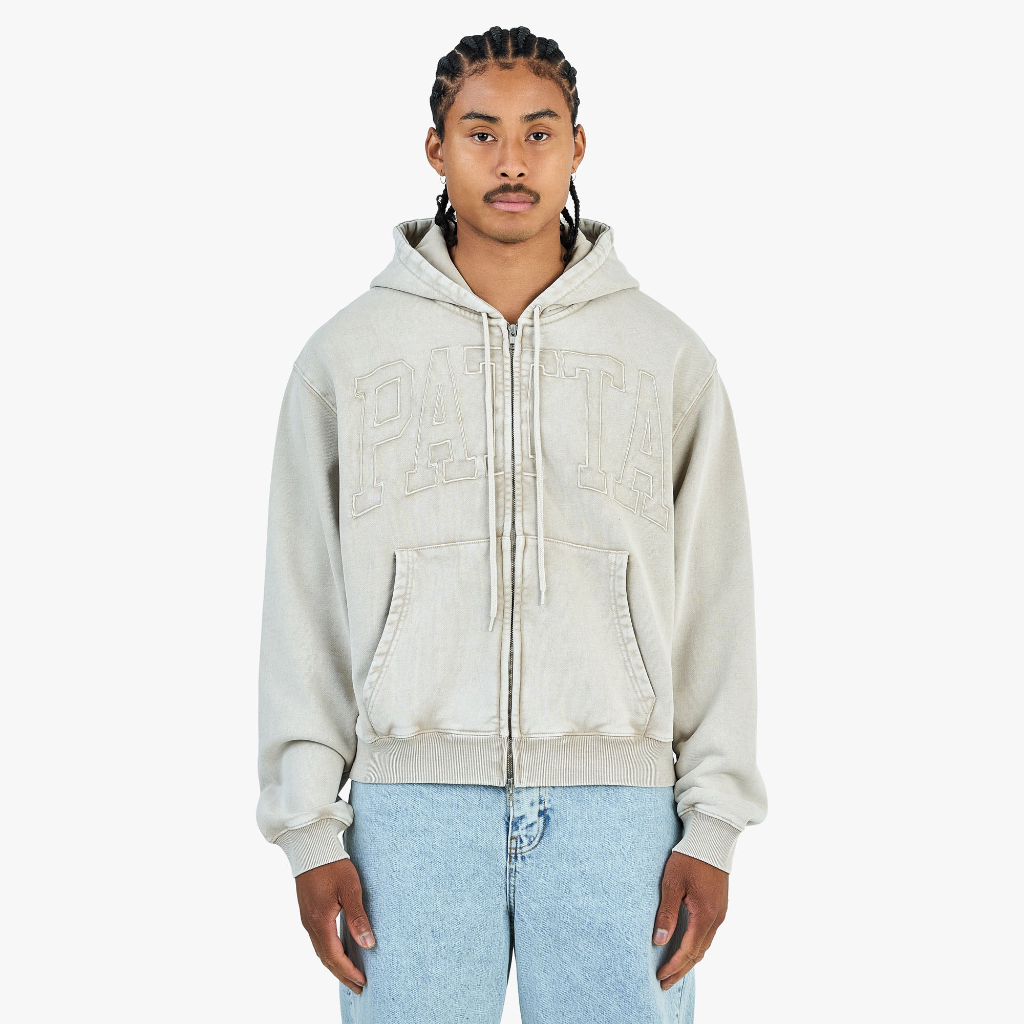 Patta Loopback Logo Zip Hoodie / Irish Cream | Livestock