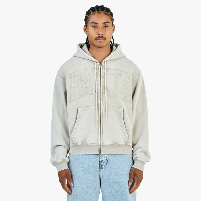 Patta Loopback Logo Zip Hoodie / Irish Cream 1