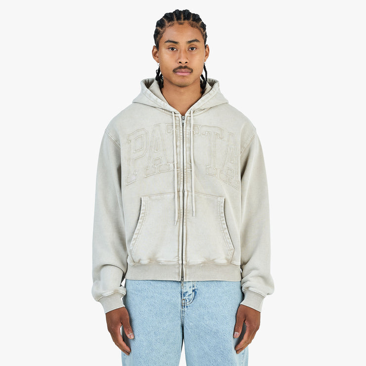 Patta Loopback Logo Zip Hoodie / Irish Cream 1