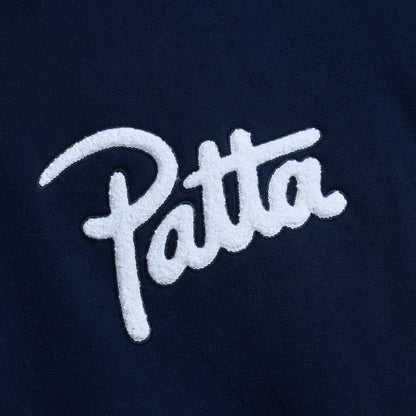 Sweat à capuche logo chenille Patta / Bleu marine