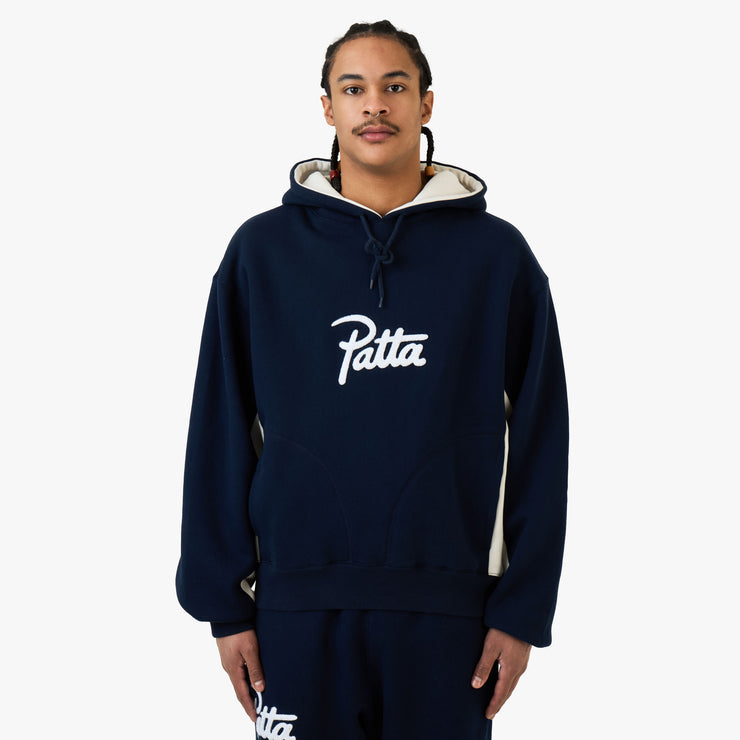 Sweat à capuche logo chenille Patta / Bleu marine 1