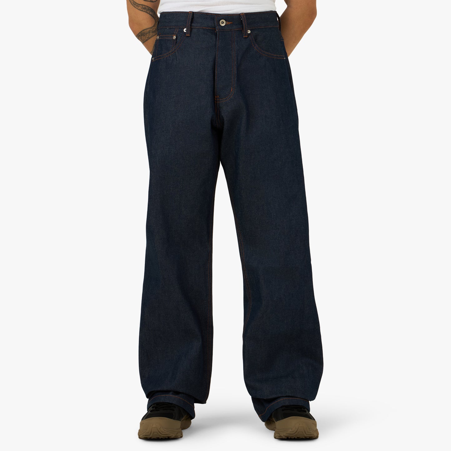 PlazaWorks Modern Wide 5 Pocket Jean / Indigo Raw Selvedge