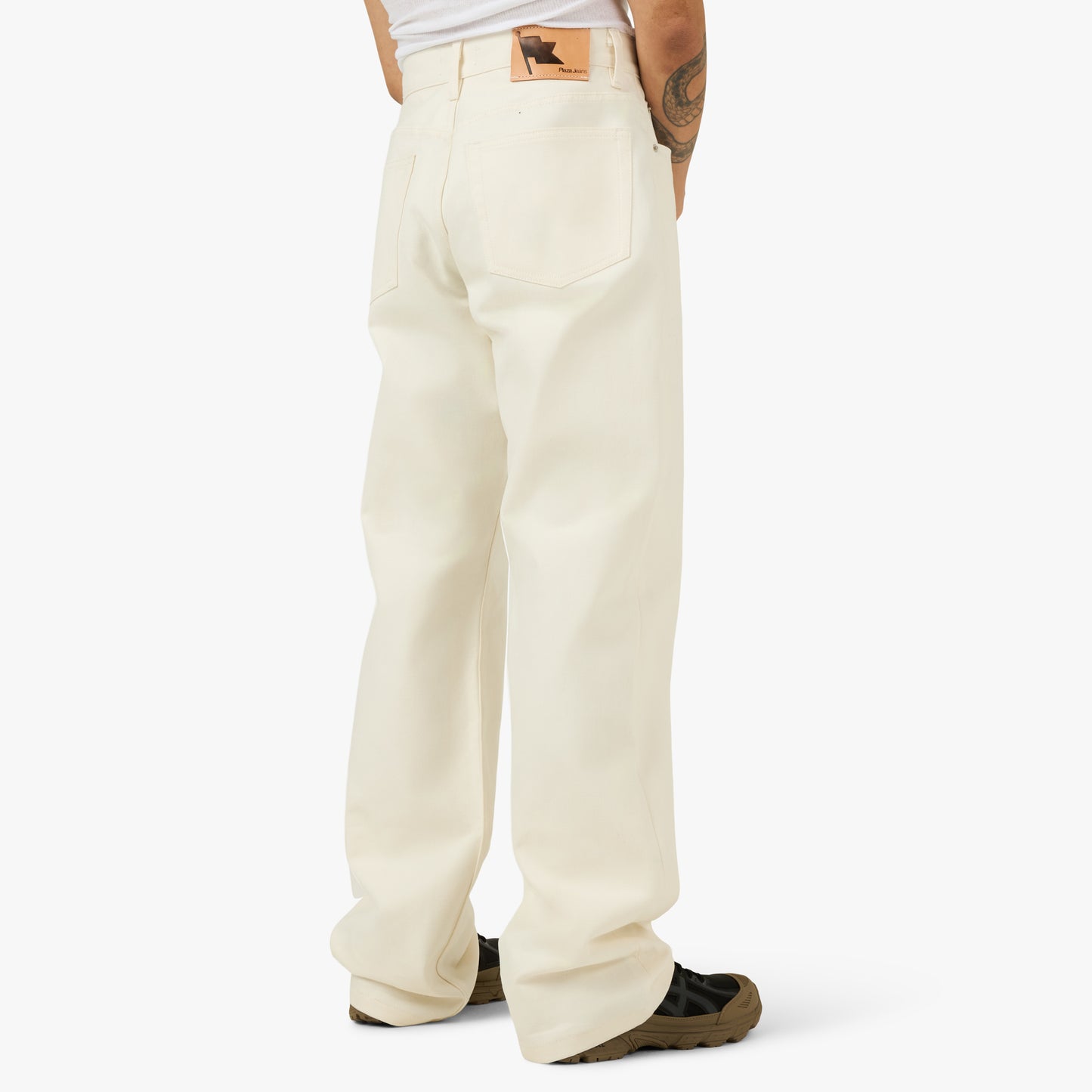 PlazaWorks Modern Wide 5 Pocket Jean Off-White