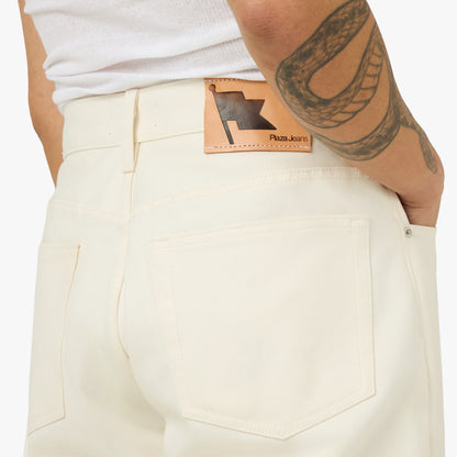 PlazaWorks Modern Wide 5 Pocket Jean Off-White