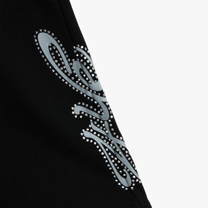 4YE Signature Rhinestone Short / Black