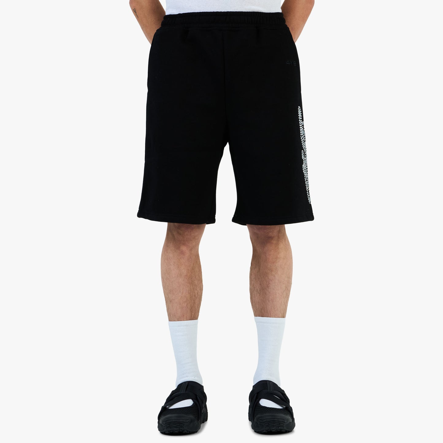 4YE Signature Rhinestone Short / Black