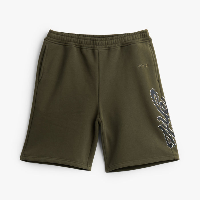 4YE Signature Rhinestone Short / Olive 1