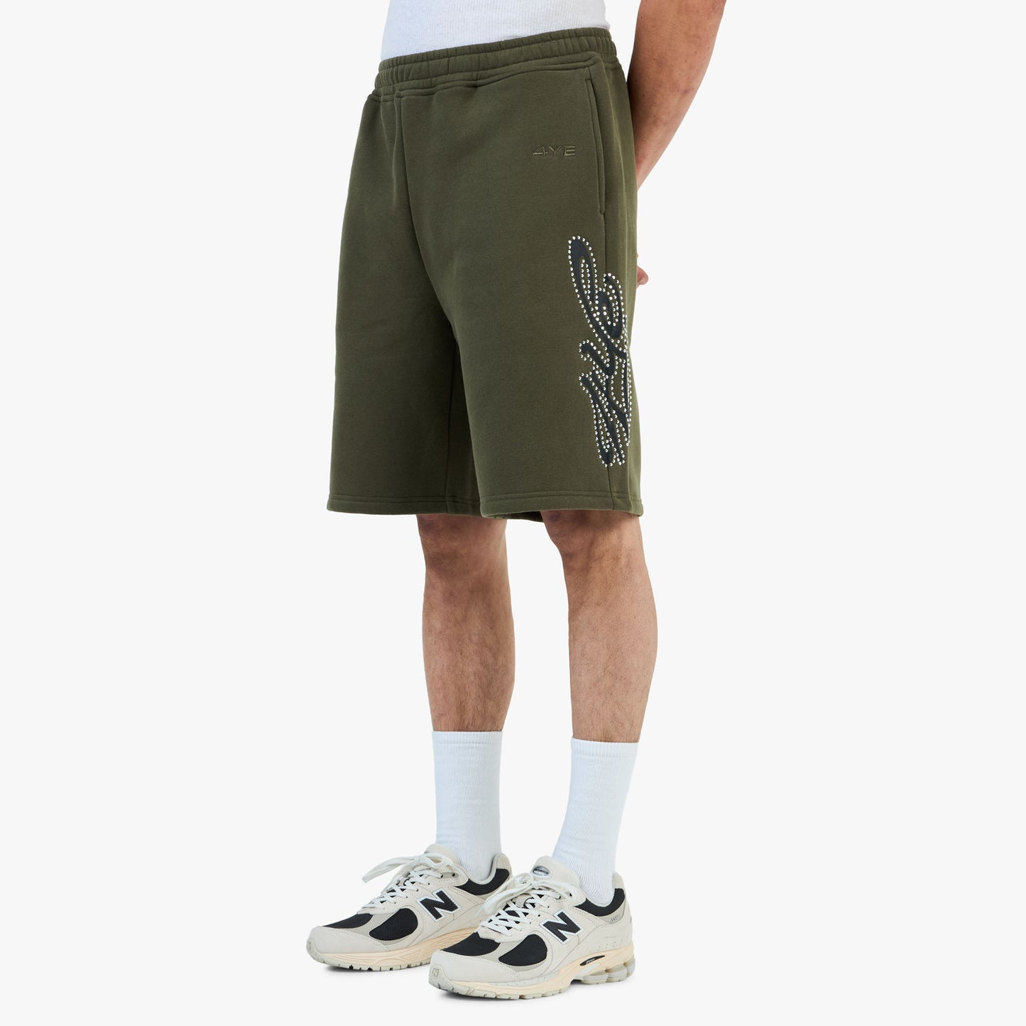 4YE Signature Rhinestone Short / Olive
