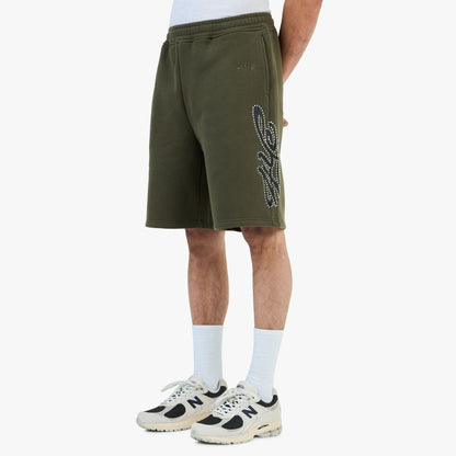 4YE Signature Rhinestone Short / Olive