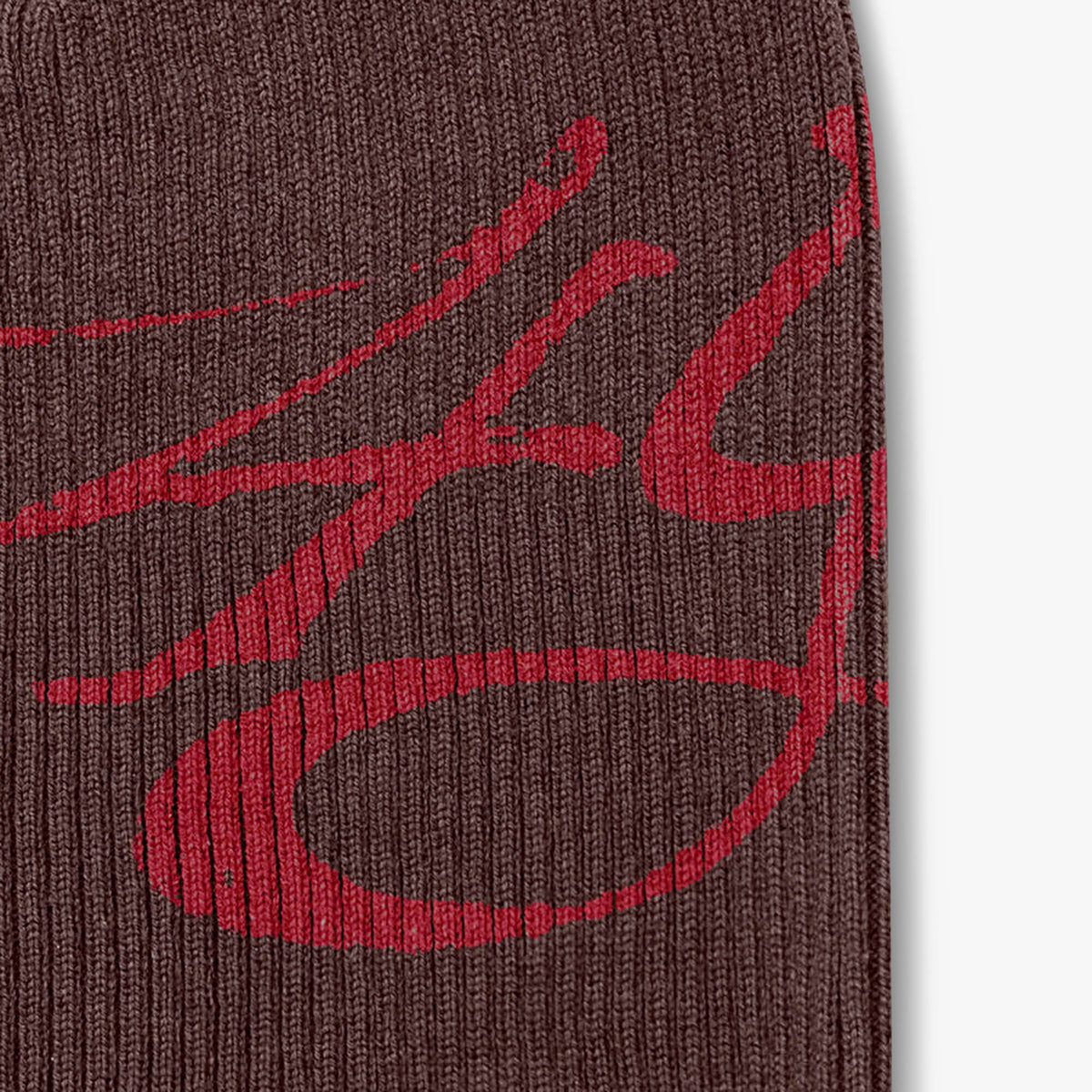 4YE Signature Ribbed Skully Brown / Red