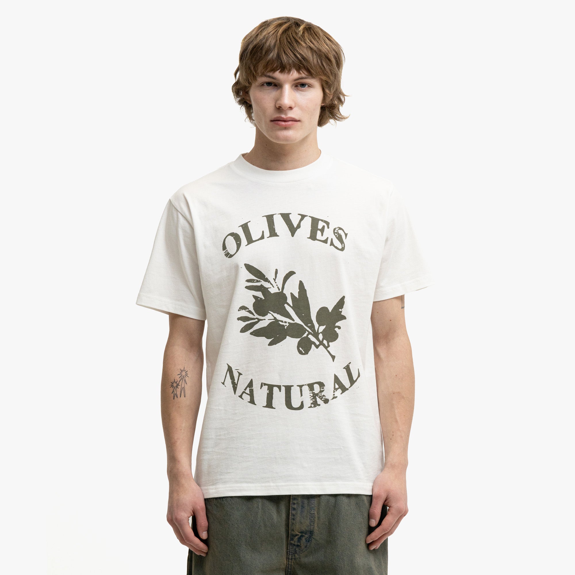 Museum of Peace & Quiet Olives T-Shirt / White | Livestock