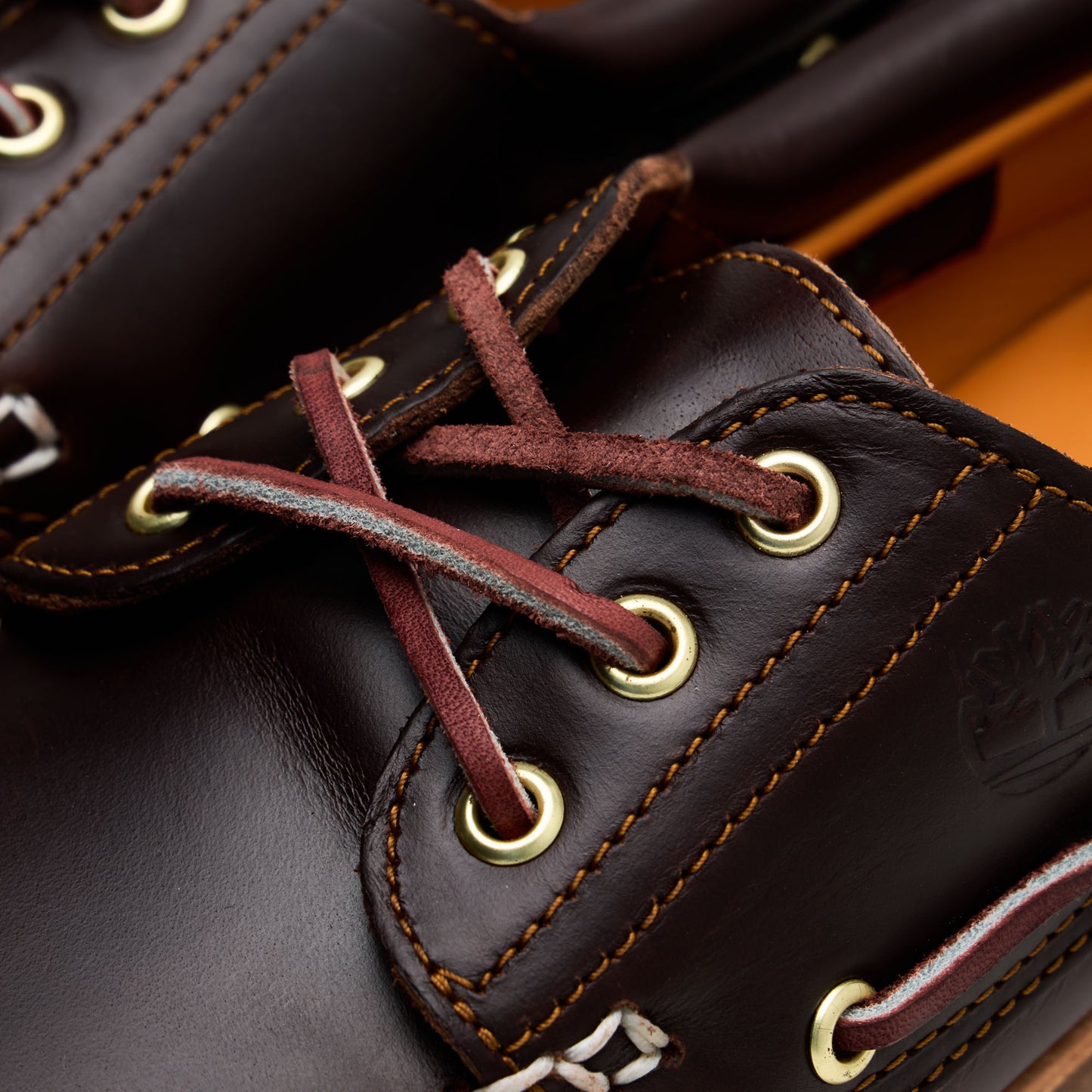Timberland Chaussure Bateau 3 Œillets Cuir Marron