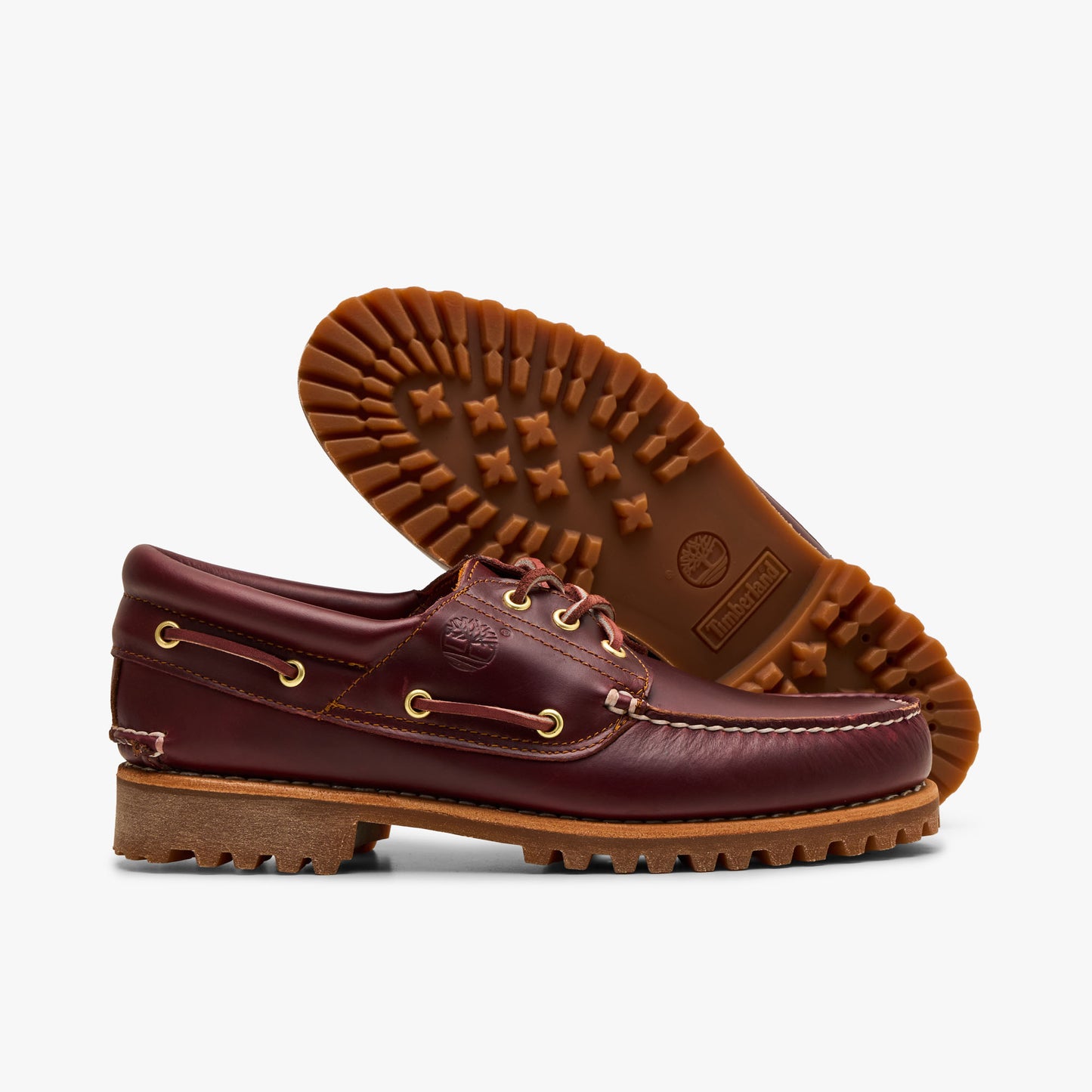 Timberland Authentic 3-Eye Chaussure de bateau / Bourgogne Plein Grain