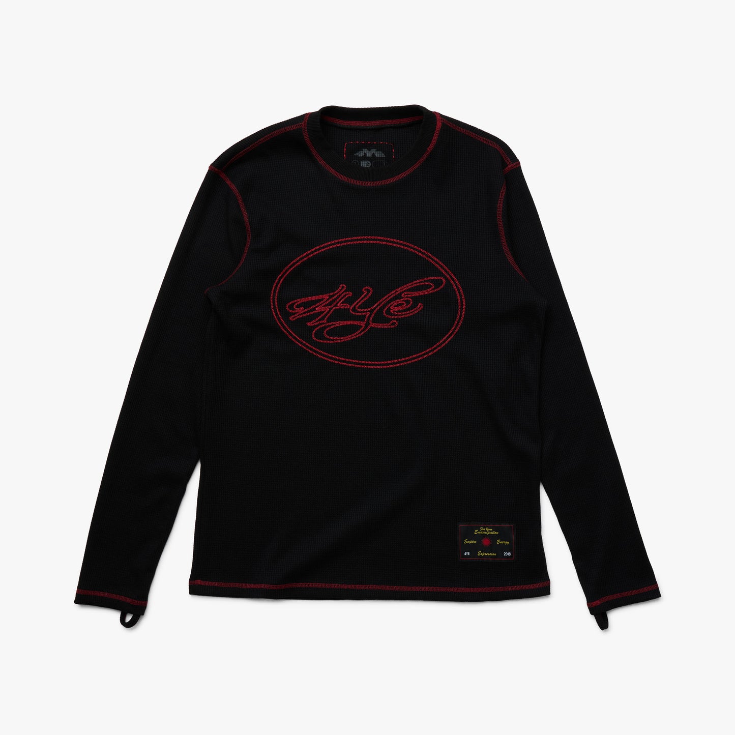 4YE Signature Waffle Top Black / Red