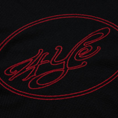 4YE Signature Waffle Top Black / Red