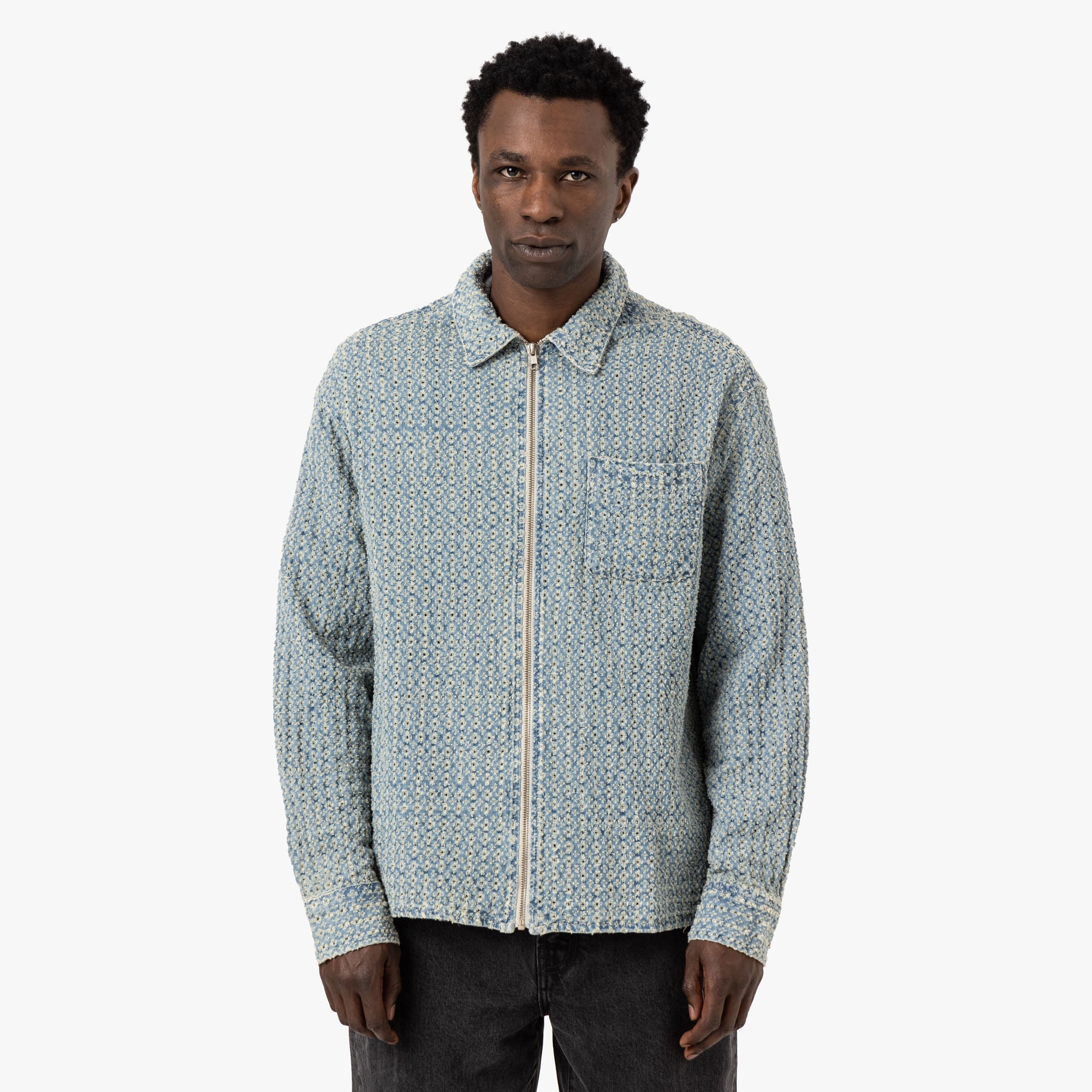 thisisneverthat Damaged Denim Shirt / Washed Blue 1