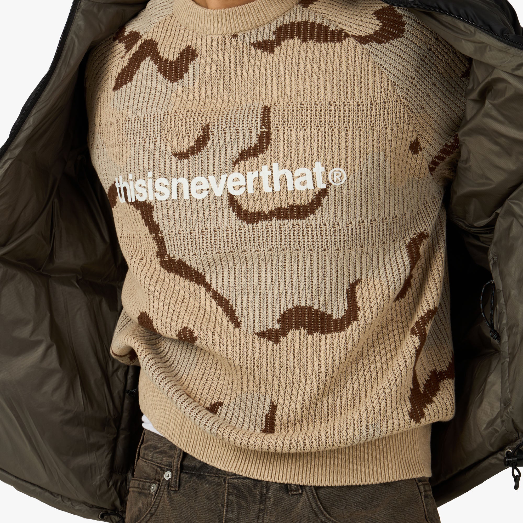 thisisneverthat T-Logo Knit Sweater / Camo | Livestock