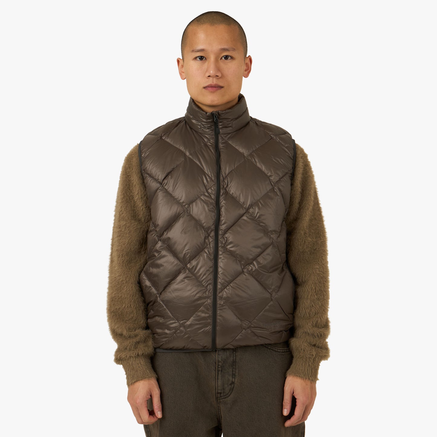 thisisneverthat PERTEX Light Down Vest Brown