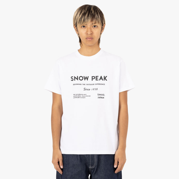 Snow Peak SP Typography t-shirt / Blanc 1